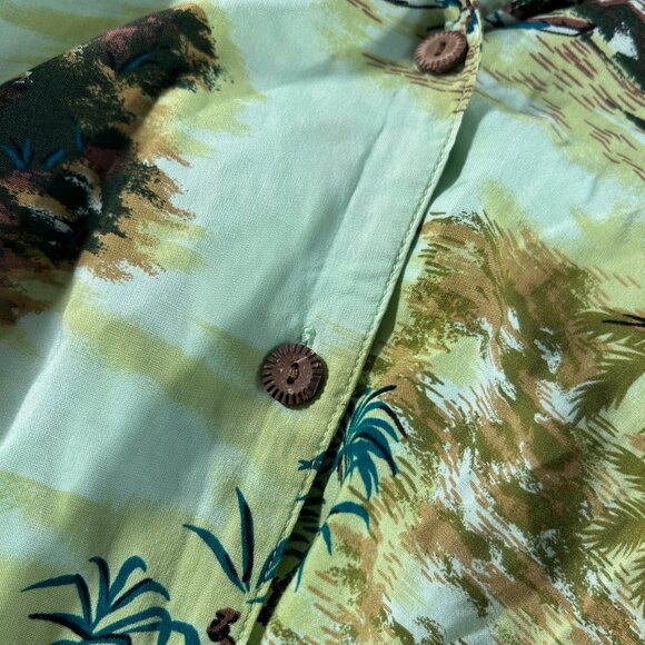 Holly Lane Shirt Hawaiian Size Large Hula Girls Sleeveless Tropical Palm Trees - Picture 4 of 8